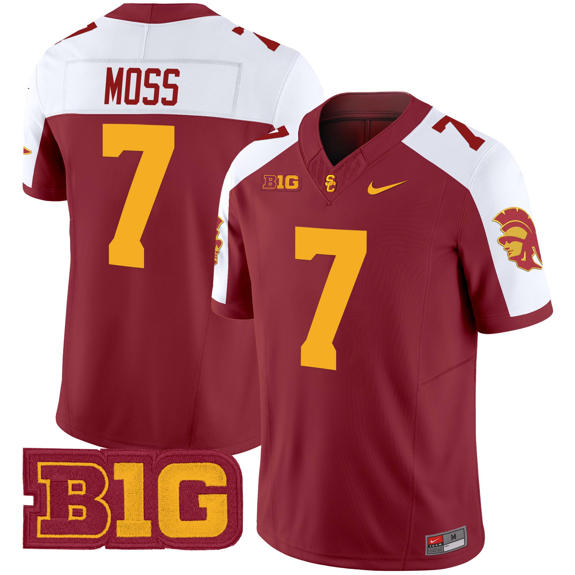 Men USC Trojans 7 Moss Red Nike 2024 Vapor Limited NCAA Jersey